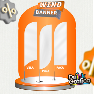 WIND BANNER TECIDO POLIESTER  FRENTE E VERSO  BASE + ASTE ALUMINIO 